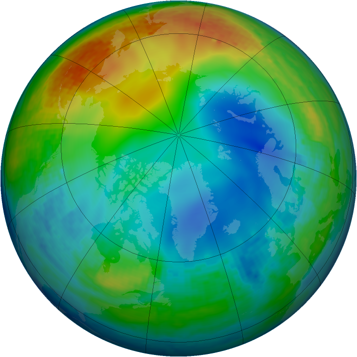 Arctic ozone map for 08 December 2002